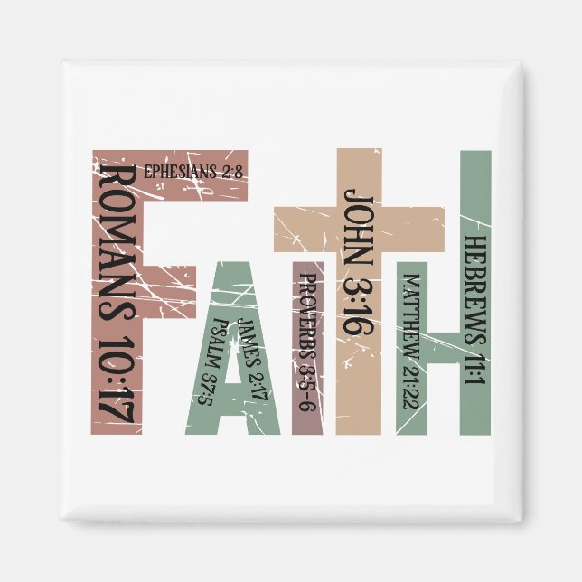Cute Colourful Faith Bible Verses Typography Quote Magnet (Front)
