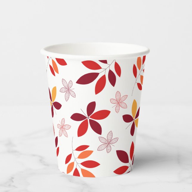 Cute & Colourful Fall Leaves Pattern Paper Cups (Front)
