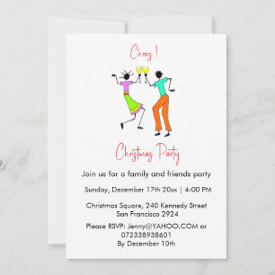 Cute colourful Family and Friends Christmas Invitation