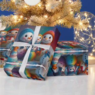 Cute Colourful Festive Christmas holiday wrapping  Paper