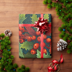 Cute Colourful Festive Christmas holiday wrapping  Paper