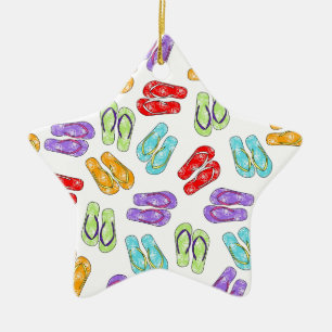 Cute Colourful Flip Flops Ceramic Tree Decoration
