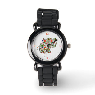 Cute Colourful Floral Baby Elephant Watch