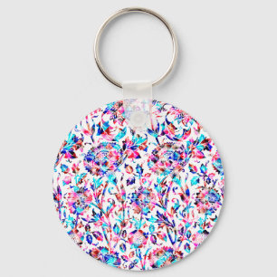 Cute colourful floral design key ring