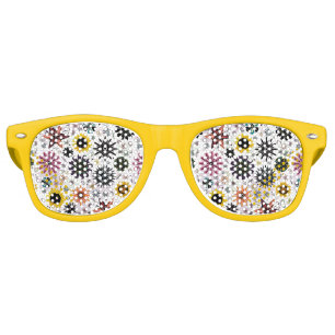 Cute colourful floral design retro sunglasses