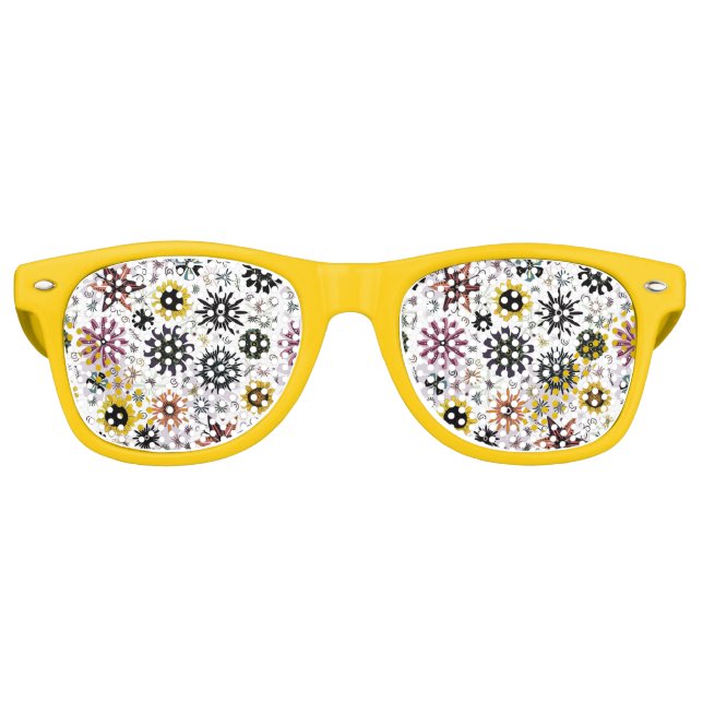 Cute colourful floral design retro sunglasses (Front)