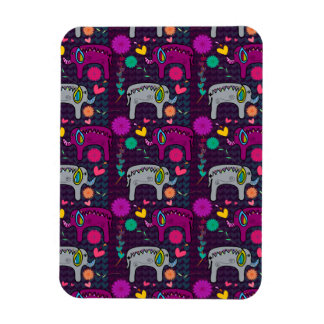 Cute colourful floral hearts elephant pattern magnet