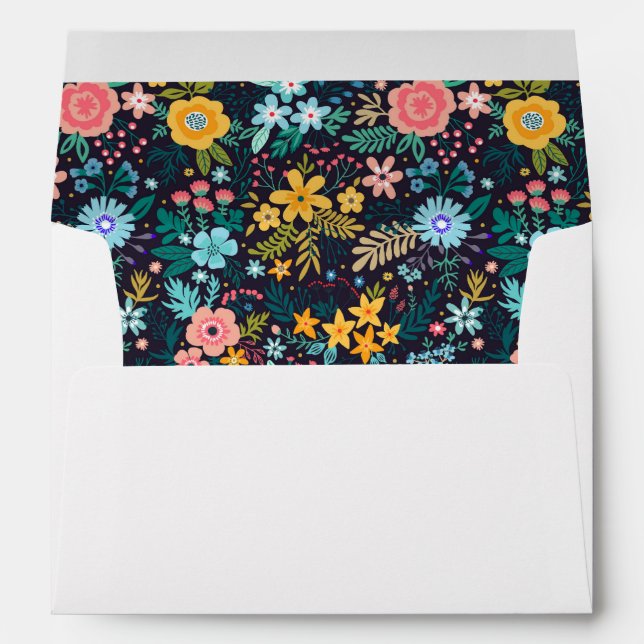 Cute Colourful Floral Pattern Envelope (Back (Bottom))