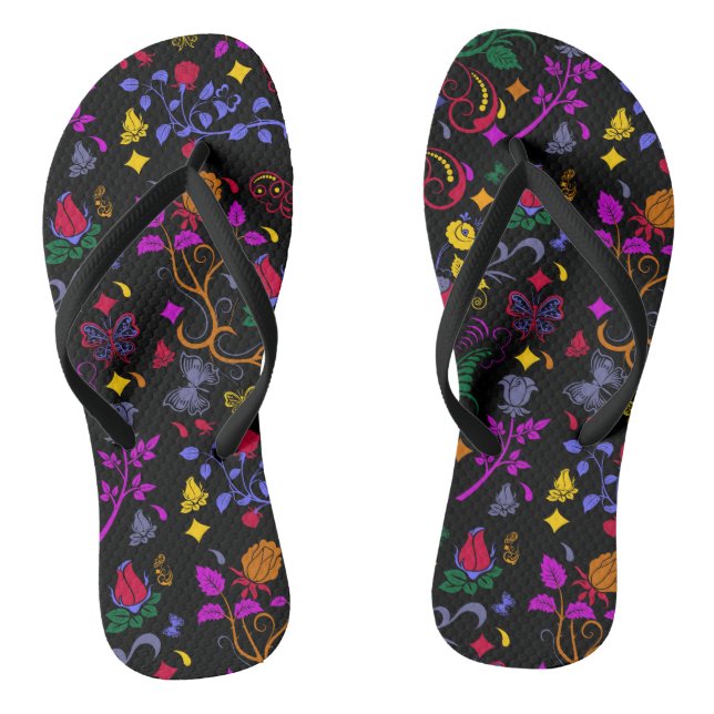 Cute colourful floral pattern  jandals (Footbed)