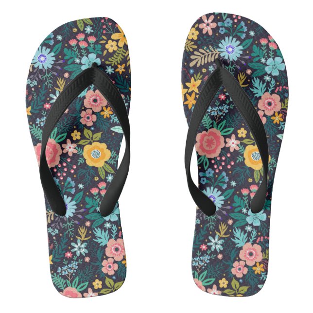 Cute Colourful Floral Pattern Jandals (Footbed)