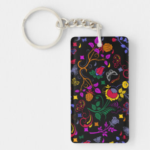 Cute colourful floral pattern  key ring
