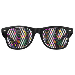 Cute colourful floral pattern  retro sunglasses