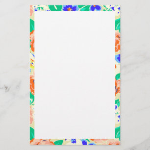 Cute colourful floral pattern stationery
