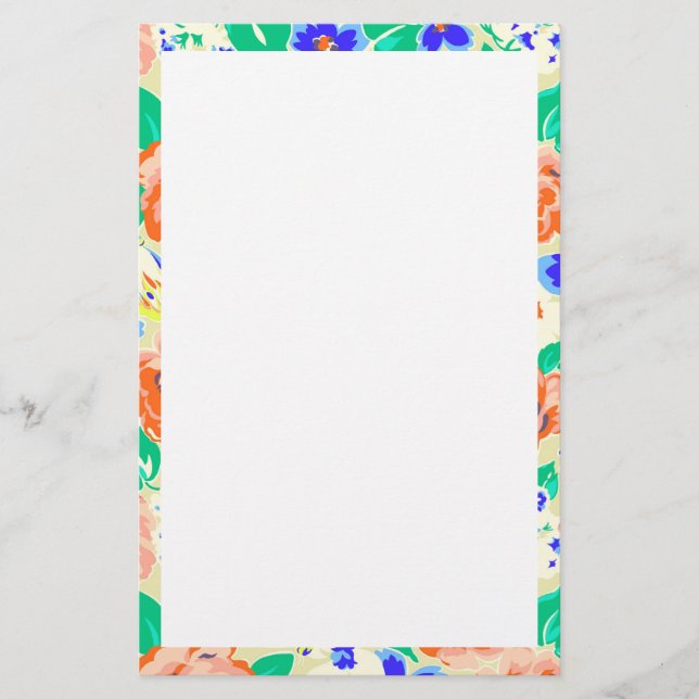 Cute colourful floral pattern stationery (Front)