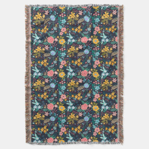 Cute Colourful Floral Pattern Throw Blanket
