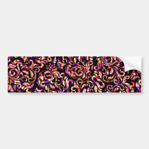 Cute colourful floral patterns bumper sticker