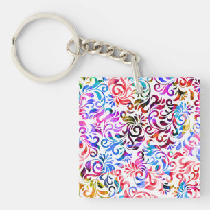Cute colourful floral patterns Case-Mate iPhone ca Key Ring