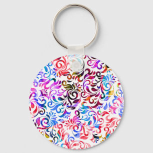 Cute colourful floral patterns Case-Mate iPhone ca Key Ring
