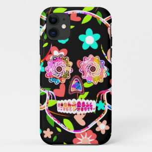 Cute colourful floral skull Case-Mate iPhone case
