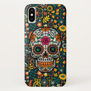 Cute Colourful Floral Sugar Skull Case-Mate iPhone Case