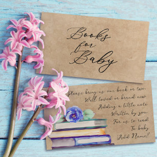    Cute Colourful Floral Watercolor Books for Baby Enclosure Card