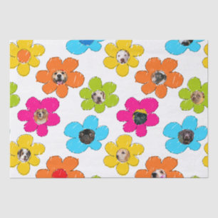 Cute colourful flower Dog Mum Fun Photo Collage Tissue Paper