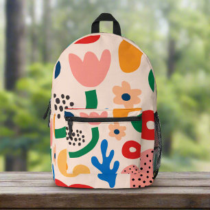 Cute Colourful Flowers Abstract Pattern Rainbow Printed Backpack