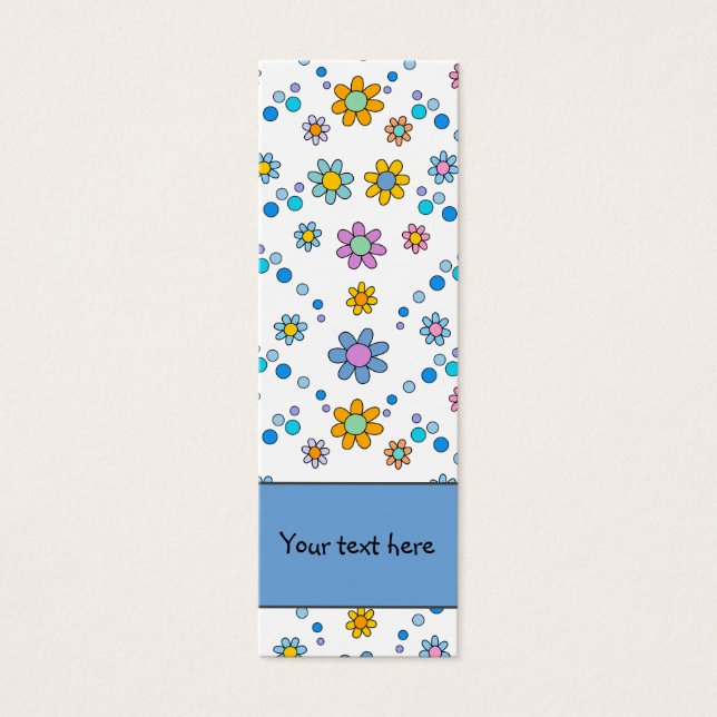 Cute colourful flowers design Bookmark (Front)