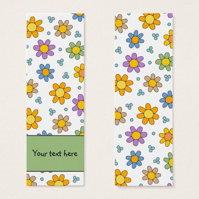 Cute colourful flowers design Bookmark (Front & Back)