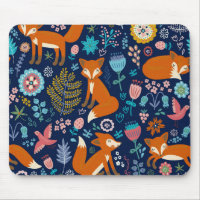 Cute Colourful Flowers & Foxes Pattern