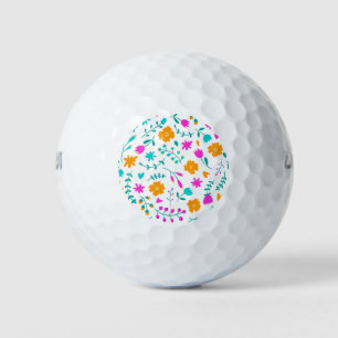 Cute colourful flowers pattern fabric golf balls