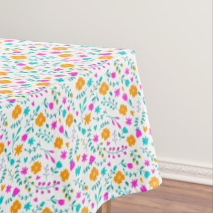 Cute colourful flowers pattern tablecloth