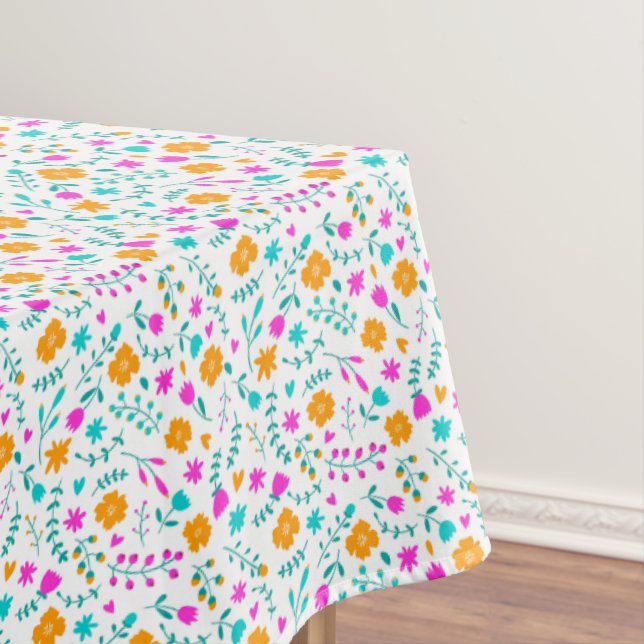 Cute colourful flowers pattern tablecloth (In Situ)