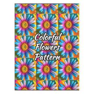 Cute Colourful Flowers Pattern Tablecloth