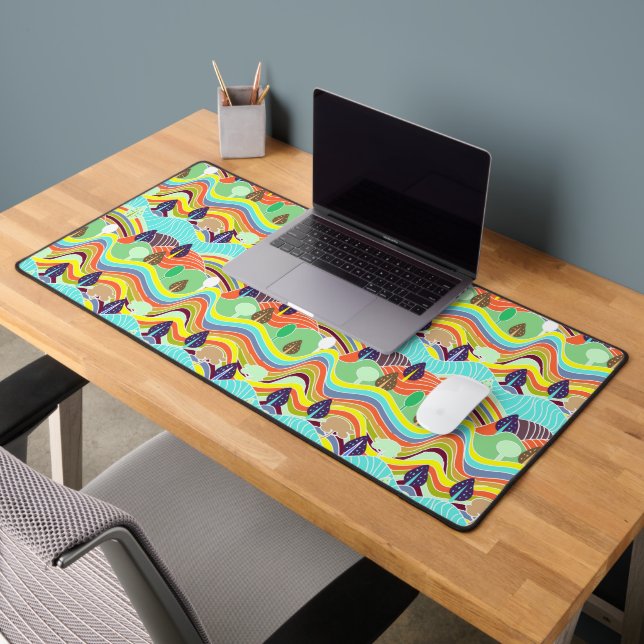 Cute colourful forest patterns desk mat (Office 2)