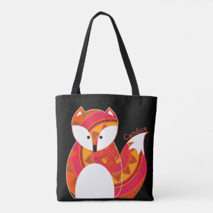 Cute Colourful Fox All Over Print Tote Bag