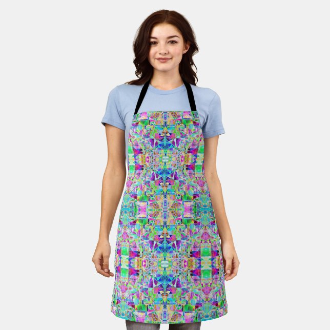 Cute colourful fragments design apron (Worn)