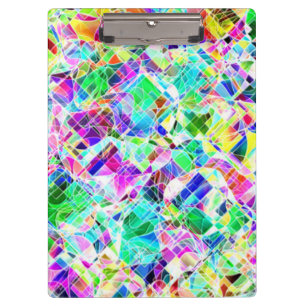 Cute colourful fragments design clipboard