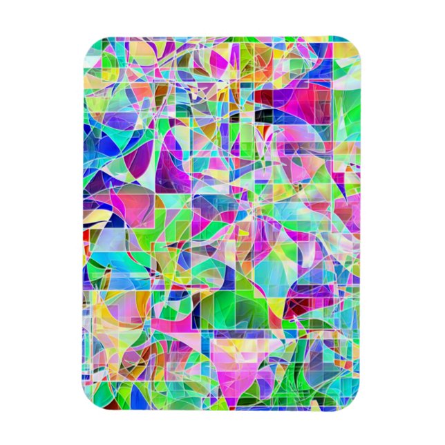 Cute colourful fragments design magnet (Vertical)