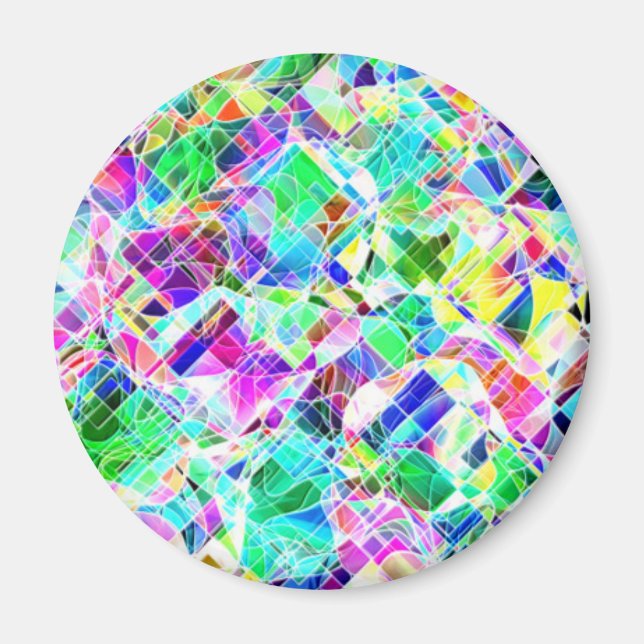 Cute colourful fragments design magnet (Front)