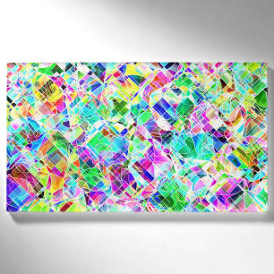 Cute colourful fragments design name tag
