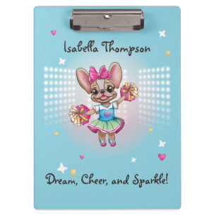 Cute Colourful Frenchie Pawsitive School Spirit Clipboard