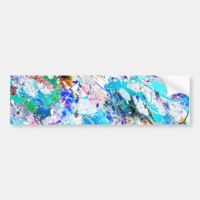 Cute colourful fresque painting design bumper sticker (Front)