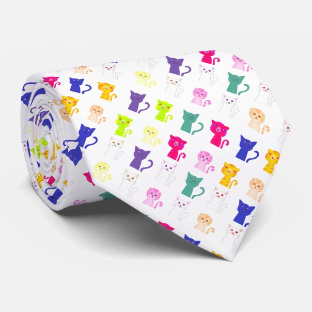 Cute colourful funny cats pattern license plate fr tie (Rolled)