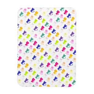 Cute colourful funny cats pattern magnet