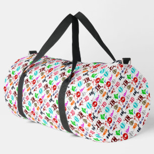 Cute colourful funny monsters patterns duffle bag