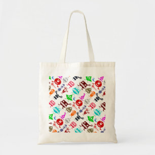 Cute colourful funny monsters patterns tote bag
