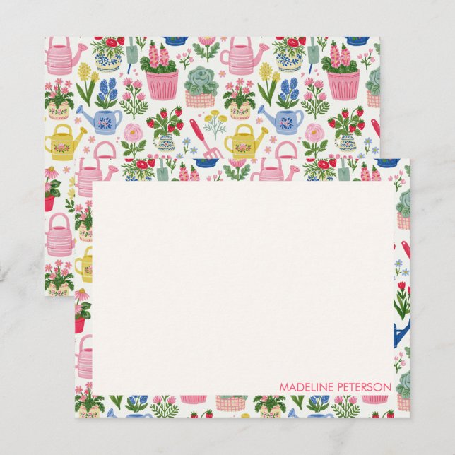Cute Colourful Garden Flowers Card (Front/Back)