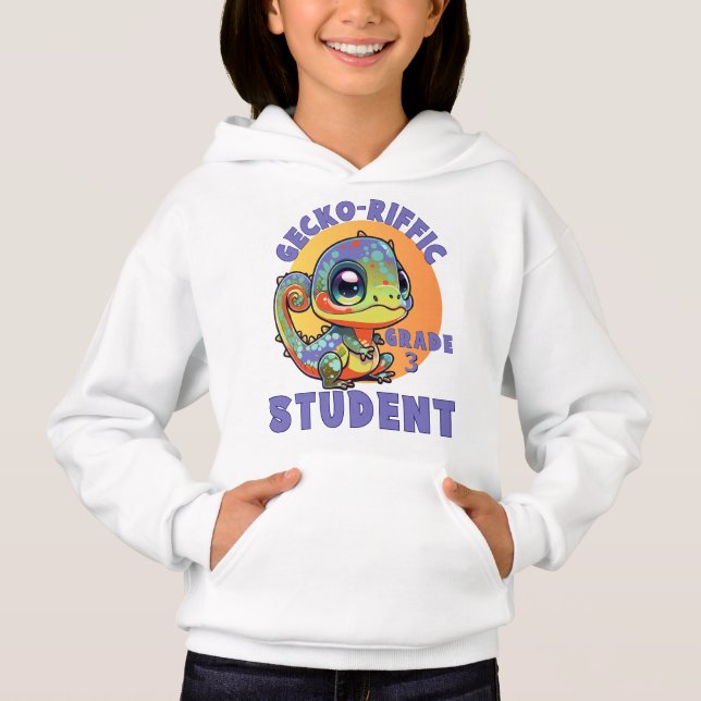 Cute Colourful Gecko School Year Name Gecko-riffic (Front)
