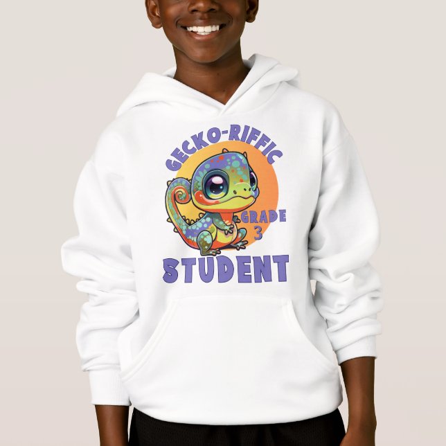 Cute Colourful Gecko School Year Name Gecko-riffic (Front)